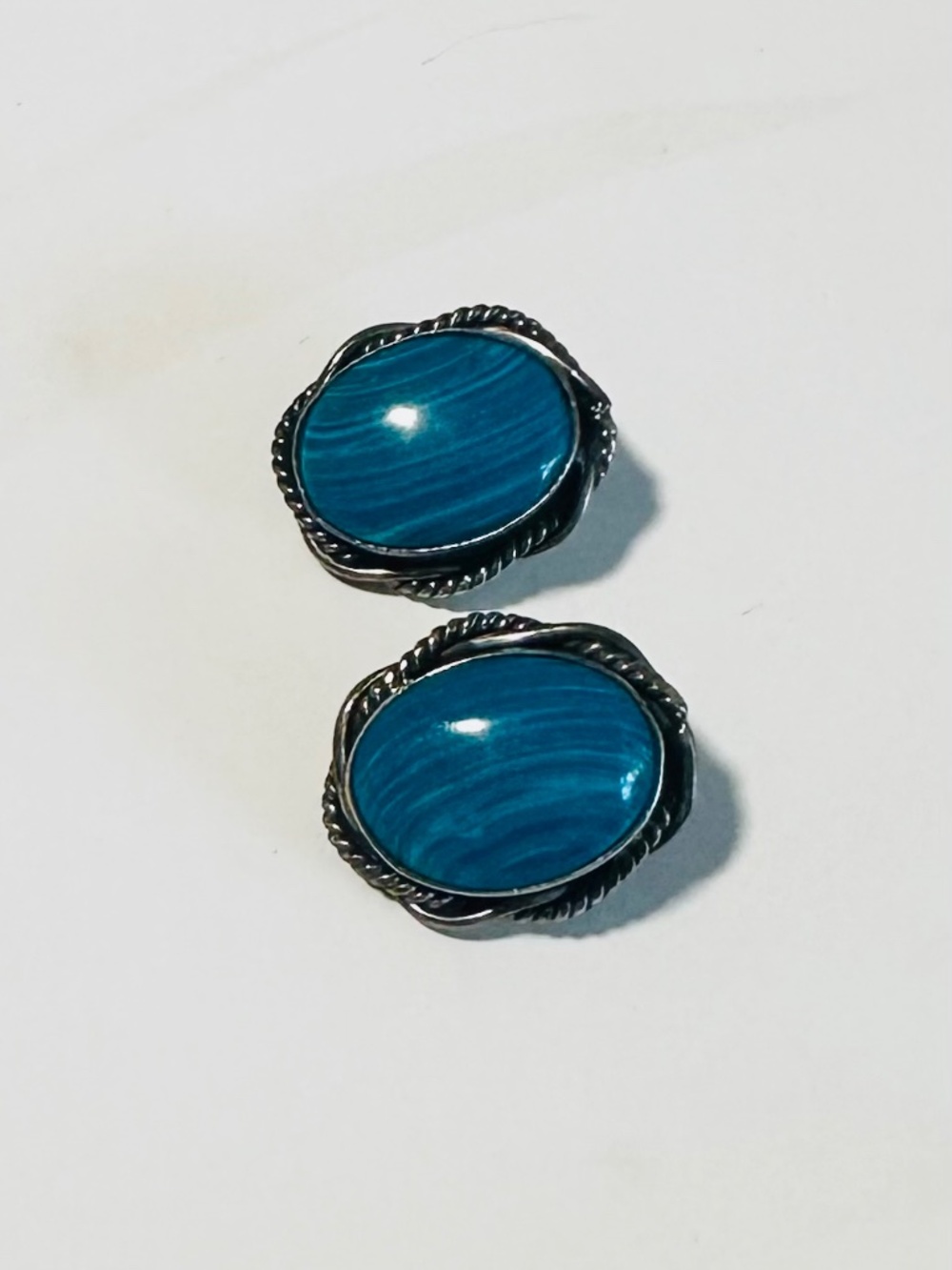 Vintage Sterling Silver Blue Stone Earrings | Southwestern Mexican Jewerly